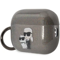 Karl Lagerfeld KLAP2HNKCTGK AirPods Pro 2 apvalks melns/melns Mirdzošs Karl&Choupette