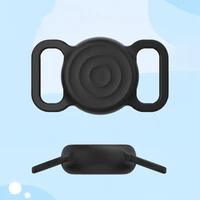 AirTag silikona ūdensizturīgs apvalks suņa vai kaķa kaklasiksnai - melns