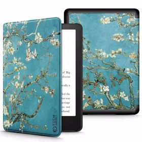 Tech-Protect SmartCase viedtālruņa apvalks Kindle Paperwhite V / 5 / Signature Edition - zils ar sakuras ziediem