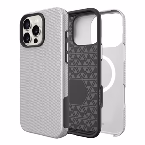 Perfectionists Trīsstūra Mag futrālis iPhone 16 Pro Max sudraba krāsā