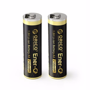 Orico Ener-G EG5C AA litija baterijas 1.5V 2100mWh uzlādējamas ar USB-C ar uzlādes kabeli 2 gab.