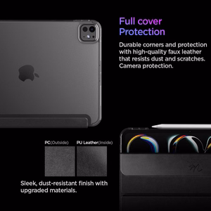 Spigen Liquid Air Folio korpuss iPad Pro 11" (2024) iPad Pro 11" (2025) - Melns