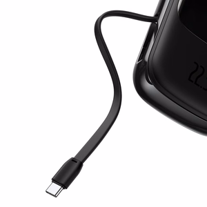 Baseus portatīvais lādētājs 20000mAh Qpow Pro - USB + Type C - PD 22,5W ar Type C kabeli (PPQD060301) melna