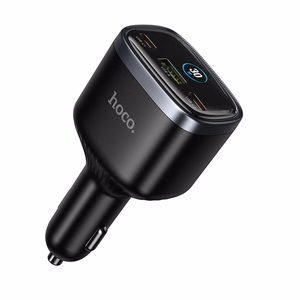 Automašīnas lādētājs Hoco Z70, USB-A + 2 × USB-C, PD QC3.0, 93 W, melns