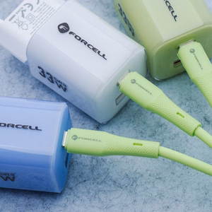 FORCELL F-ENERGY C346 kabelis Type C uz Lightning PD 3A 27W Silicone 1 m zaļš