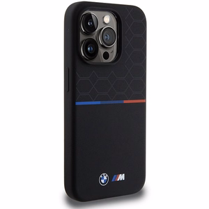 BMW M silikona raksts magnētiskais viedtālruņa apvalks iPhone 15 Pro - melns