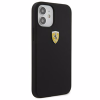 Ferrari FESSIHCP12SBK iPhone 12 mini 5.4" melns/melns cietais apvalks On Track Silicone