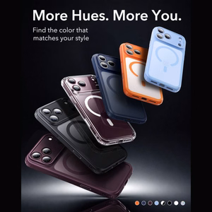 ESR Classic Hybrid MagSafe maciņš modelim iPhone 18 Pro / 17 Pro – caurspīdīgs melns