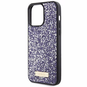 Guess Rhinestone Metāla Logotips viedtālruņa apvalks iPhone 15 Pro - rozā