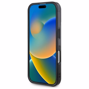 BMW Motosport IML vertikālā svītra iPhone 16 Plus apvalks - pelēks