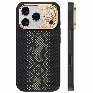 Melns Benks Magnetic Armor Pro Knight kevlara vāciņš ar metāla rāmi (C.K.FL.AP.GD.B072), paredzēts iPhone 18 Pro / iPhone 17 Pro ar Camera Control pogu