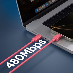 Spigen Essential EB6015CC USB-C kabelis, 60 W, 100 cm – rozā
