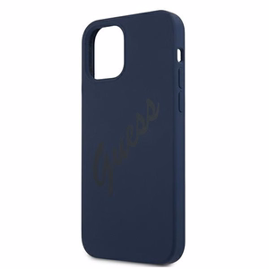 Guess GUHCP12SLSVSBL iPhone 12 mini 5.4" zils/zils cietais apvalks Script Vintage