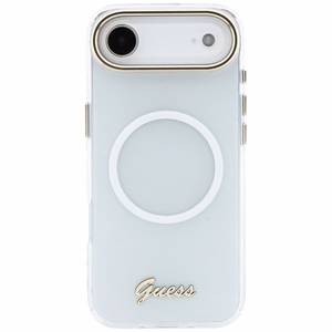 Guess IML Gradient Script Metal MagSafe Maciņš for iPhone Air - balts