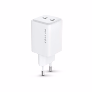 Forever TC-08-45CC GaN PD lādētājs 2x USB-C 45W balts