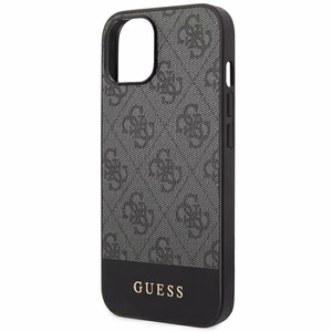 Guess 4G Stripe Collection maciņš iPhone 14 / 15 Plus pelēks