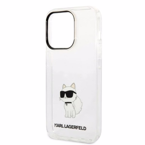 Karl Lagerfeld Ikonik Choupette viedtālruņa apvalks iPhone 14 Pro - caurspīdīgs