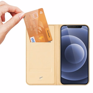 DUX DUCIS Skin Pro grāmatas stila apvalks iPhone 13 mini zeltains (m)