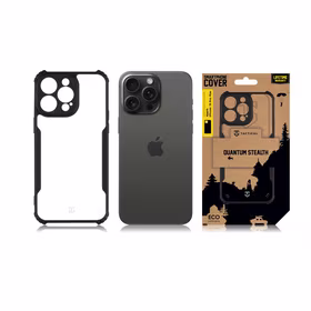 Tactical Quantum Stealth Maciņš for Apple iPhone 15 Pro Caurspīdīgs/Melns