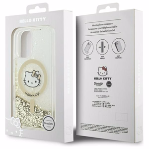 Hello Kitty Šķidrais Spīdums Fever Magnētiskais iPhone 16 Viedtālruņa apvalks - Zelta