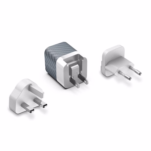 Energizer Ultimate A38QMU GaN ceļojumu sienas lādētājs ar EU / UK / US spraudņiem, USB-C + USB-A, 38 W PD + QC 3,0, sudraba krāsā