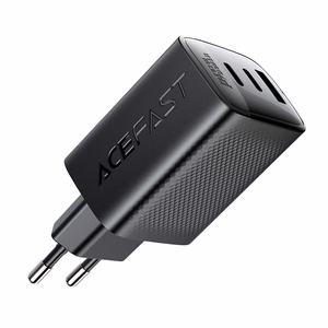 Acefast A108 GaN PD sienas lādētājs, 67 W, 2 × USB-C, 1 × USB-A, melns