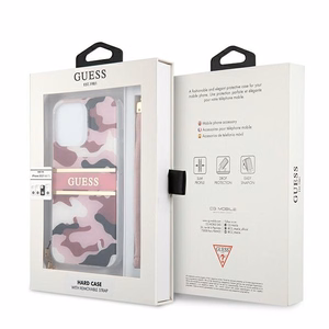 Guess GUHCP13XKCABPI iPhone 13 Pro Max 6.7" rozā/rozā cietais apvalks Camo Siksnas Kolekcija