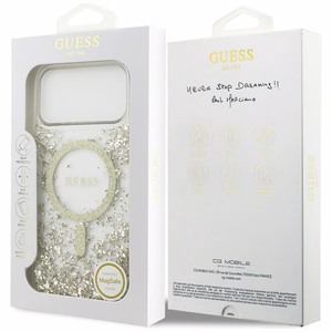 Guess Resin Bottom Glitter MagSafe Case for iPhone 17 Pro Max - Gold
