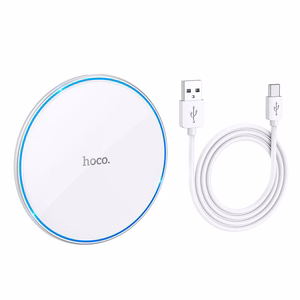 Беспроводное зарядное устройство Hoco 2A 15W с подсветкой CW6 Pro белое