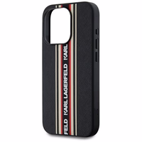 Karl Lagerfeld Saffiano Athleisure Stripes Cord viedtālruņa apvalks iPhone 15 Pro - sarkans