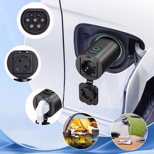 V2L Type 2–Schuko adapteris, 3500 W, ar jaudas displeju un futrāli – melns