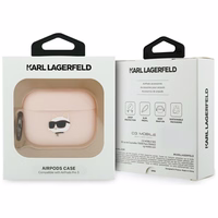 Karl Lagerfeld Silicone Chaupette Head 3D macins AirPods Pro 3 - roza