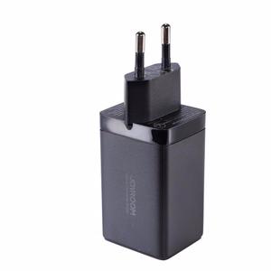 Joyroom ātrais GaN lādētājs 65W USB-A, 2x USB-C melns + USB-C - USB-C kabelis 100W 1.2m (TCG01)