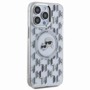 Karl Lagerfeld IML Monogramma Karl & Choupette Galva Magnētiskais Viedtālruņa apvalks iPhone 15 Pro - caurspīdīgs