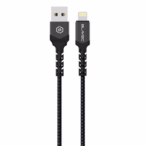 Blavec kabelis Raptor pīts - USB uz Lightning - 2,4A 0,5 metri Apple CarPlay (CRA-UL24BG05) melns-pelēks
