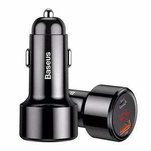 Baseus Magic automašīnas lādētājs USB + USB-C QC 4.0 PD 45W (melns)