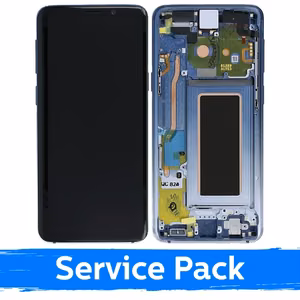 LCD displejs saderīgs ar Samsung G960 S9 ar rāmi / Ice Blue / (Service Pack)