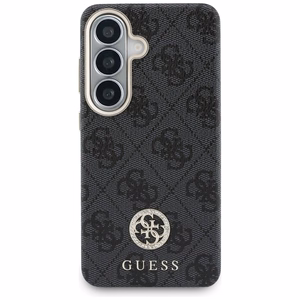 Guess maciņš 4G Rhinestone Round Logo MagSafe priekš Samsung Galaxy S26 melns