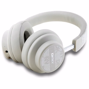 DKNY Checkered Pattern bezvadu uz ausīm liekamās Bluetooth 5.3 austiņas, pērļu krāsā