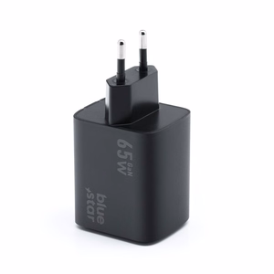 BLUE STAR ceļojumu lādētājs GaN 4A 65W 2 x Type C + USB A PD QC4.0 VT-43 melns