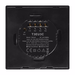 Viedais slēdzis WiFi + RF 433 Sonoff T3 EU TX (3 kanāli)