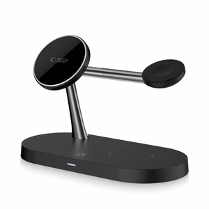 Tech-Protect A12 3in1 MagSafe Inductive Charger for Smartphone/Headphones/Smartwatch - Black
