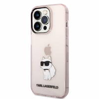 Karl Lagerfeld Ikonik Choupette viedtālruņa apvalks iPhone 14 Pro Max - rozā