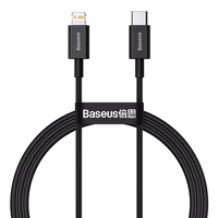 Baseus kabelis Superior PD USB-C - Lightning 1,0 m melns 20W