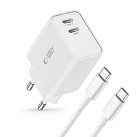 Tech-Protect C35W 2x USB-C PD 35W lādētājs ar USB-C / USB-C kabeli - balts