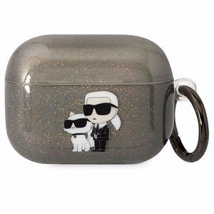 Karl Lagerfeld KLAPHNKCTGK чехол Airpods Pro чёрный/чёрный Gliter Karl&Choupette