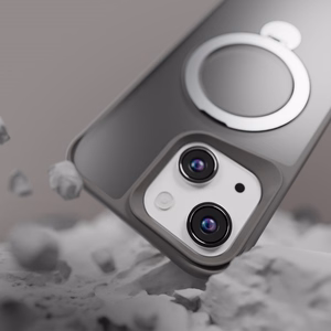 Etteri Matētais Mag Ring viedtālruņa apvalks iPhone 12 / 12 Pro 6,1 pelēks (m)