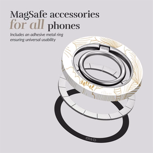 MIO White Roses Magsafe Case Compatible Ring Holder