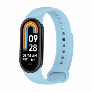 SILIKONA SIKSNIŅA MI BAND 8/M8 (9). GAIŠI ZILA