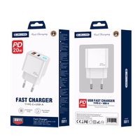 JELLICO sienas lādētājs EU11 PD 20W 1xUSB-C + 1xUSB QC3.0 Balts